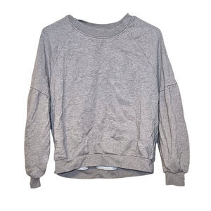 Aerie Size Medium M Grey Gray Sweater Balloon Sleeves Casual Comfy Top